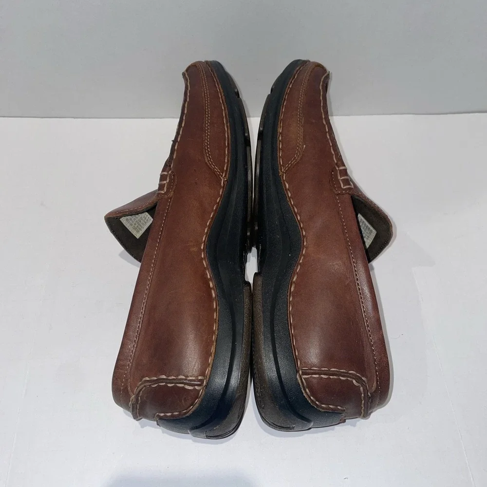 Rockport Mens K52602 Brown Leather Slip On Loafers Size 10M Comfort Moc Toe